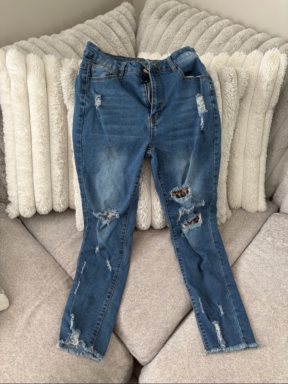 Distressed Blue Women’s Ripped Jeans